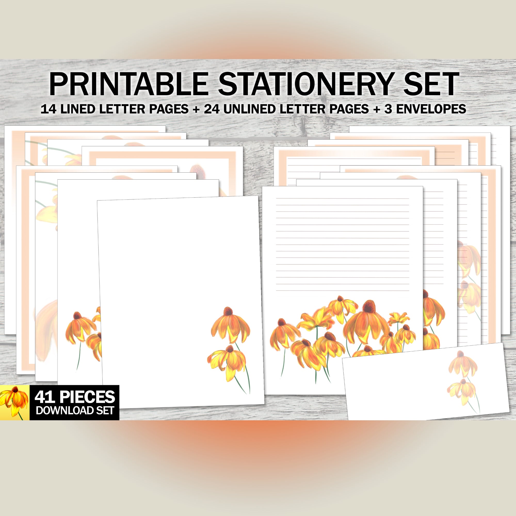 African Daisy Printable Stationery Mega-Pack
