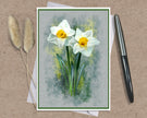 White Daffodil Single Greeting Card