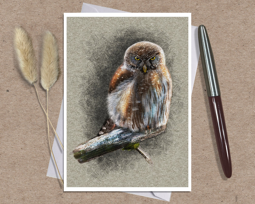 Northern Pygmy Owl Single Greeting Card
