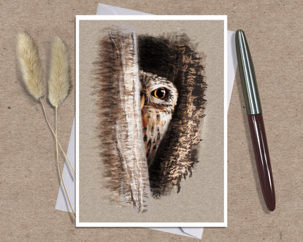 Spotted Owlet Single Greeting Card
