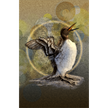 Illustration of a bird with open wings on a textured background