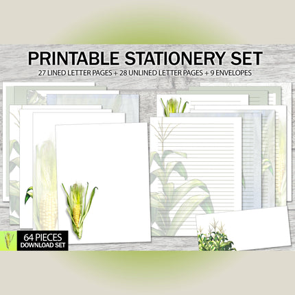 Sweet Corn Printable Stationery Mega-Pack