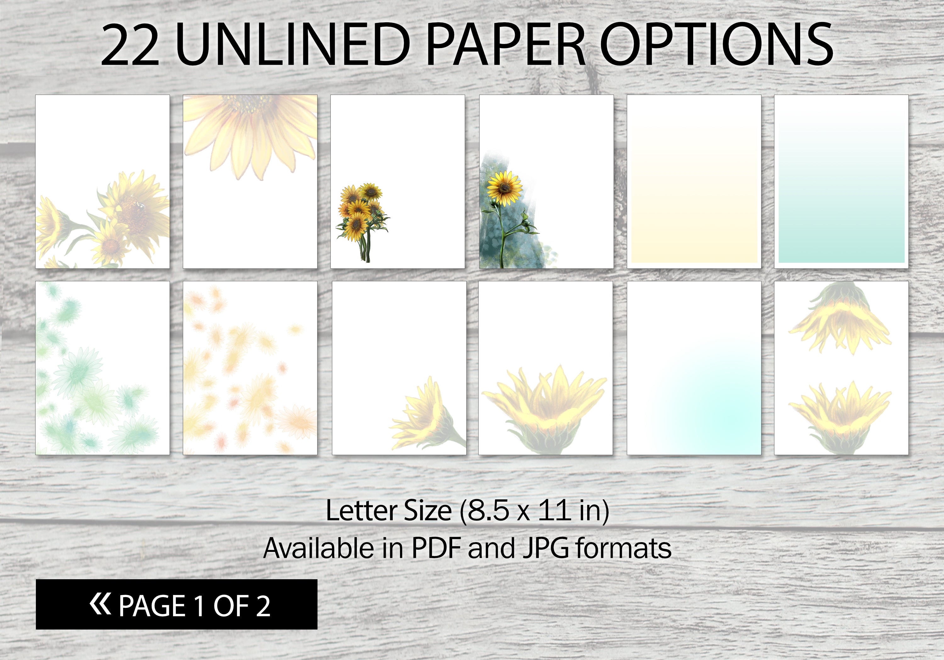 Sunflower Printable Stationery Mega-Pack