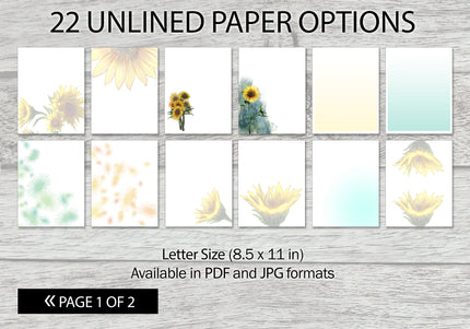 Sunflower Printable Stationery Mega-Pack