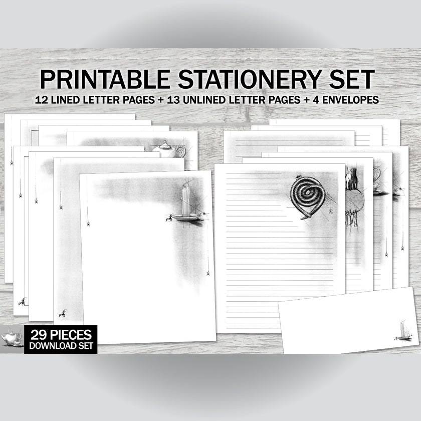 Gothic Tea Printable Stationery Mega-Pack