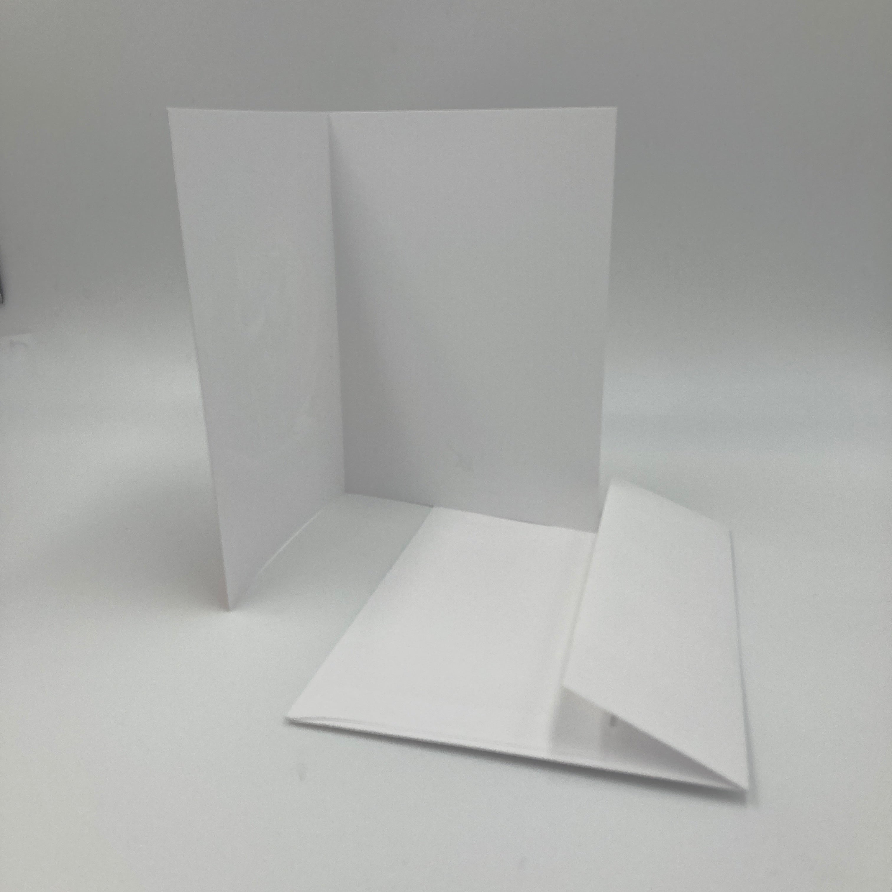 Interior of a blank greeting card on a gray background