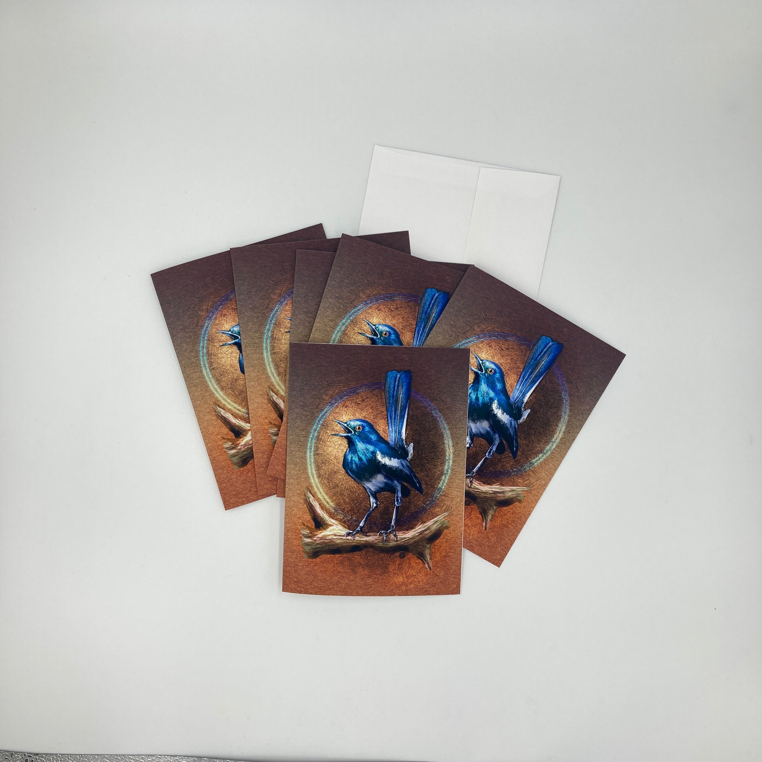 Set of greeting cards with bird illustration on a white background