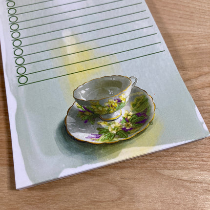Dainty Yellow Floral Teacup Tear-Away 3.25x8