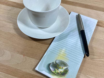 Dainty Yellow Floral Teacup Tear-Away 3.25x8