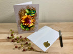 Golden Orange Hibiscus Single Greeting Card
