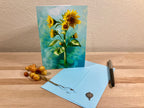Sunflower Stalk Single Greeting Card