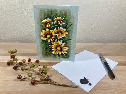 Gazania Blooms Cluster Single Greeting Card