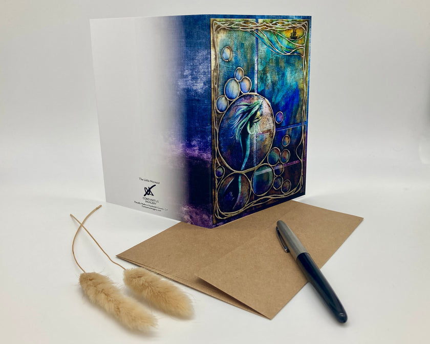 Decorative greeting card with artistic design on a white background