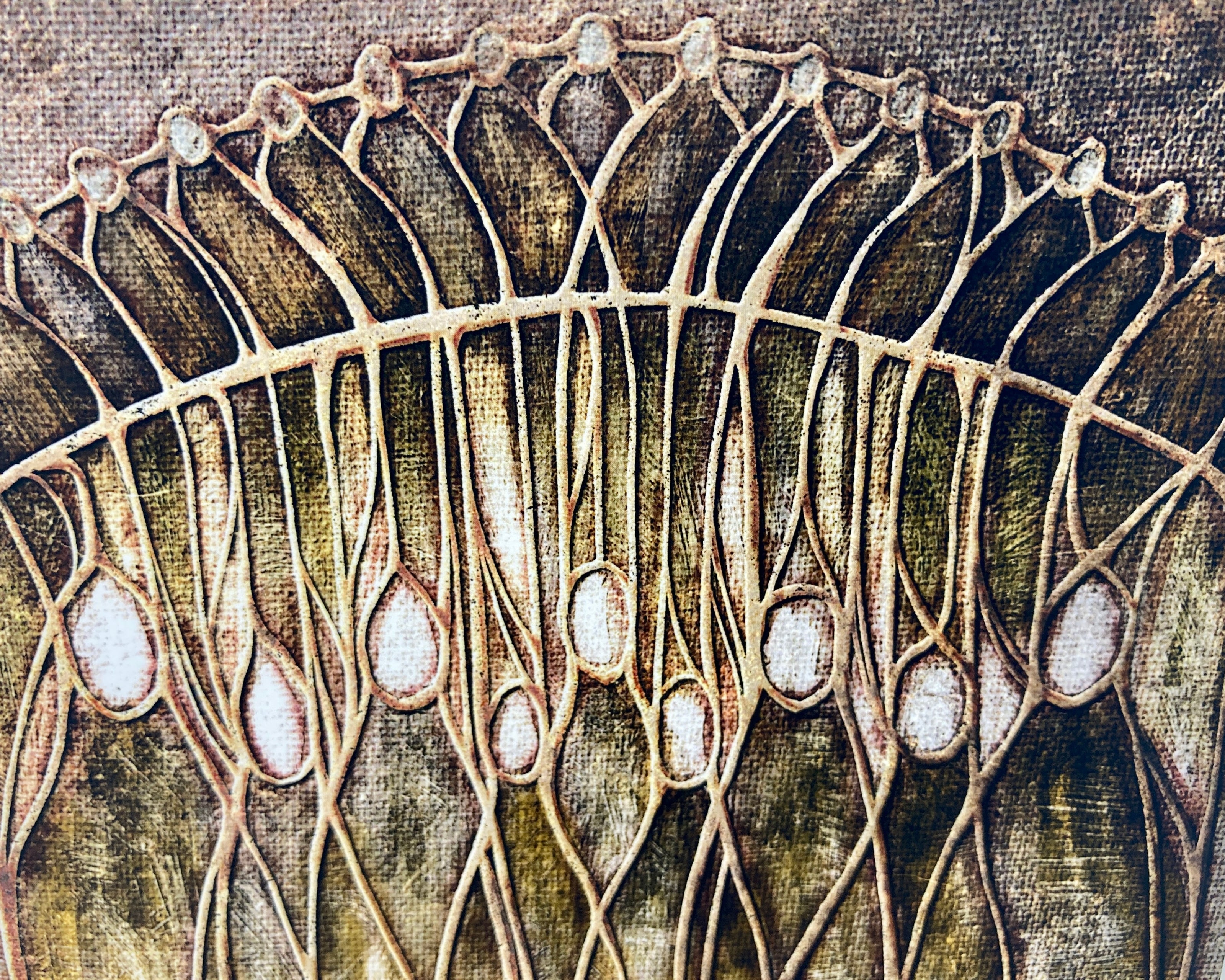 Artistic depiction of a butterfly wing with intricate patterns