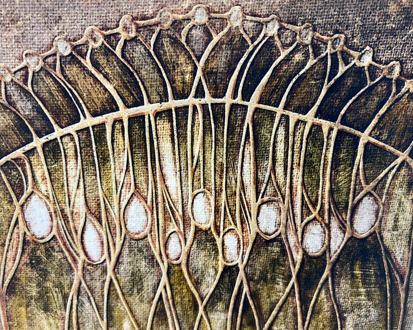 Artistic depiction of a butterfly wing with intricate patterns