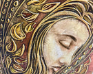 Artistic depiction of a face with decorative elements