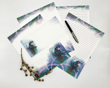Lilac Kingfisher Stationery Paper Pack
