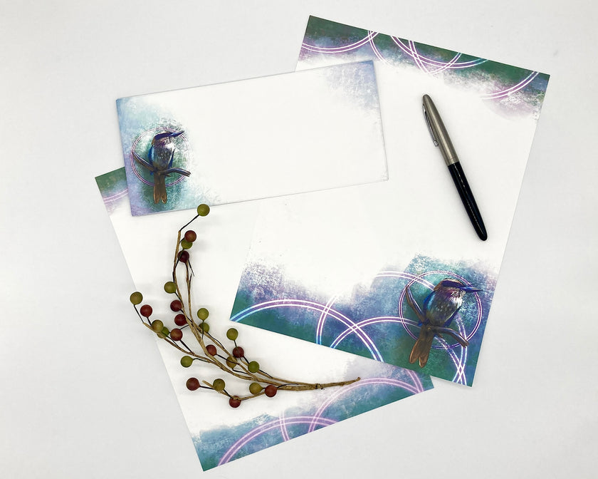 Lilac Kingfisher Stationery Paper Pack