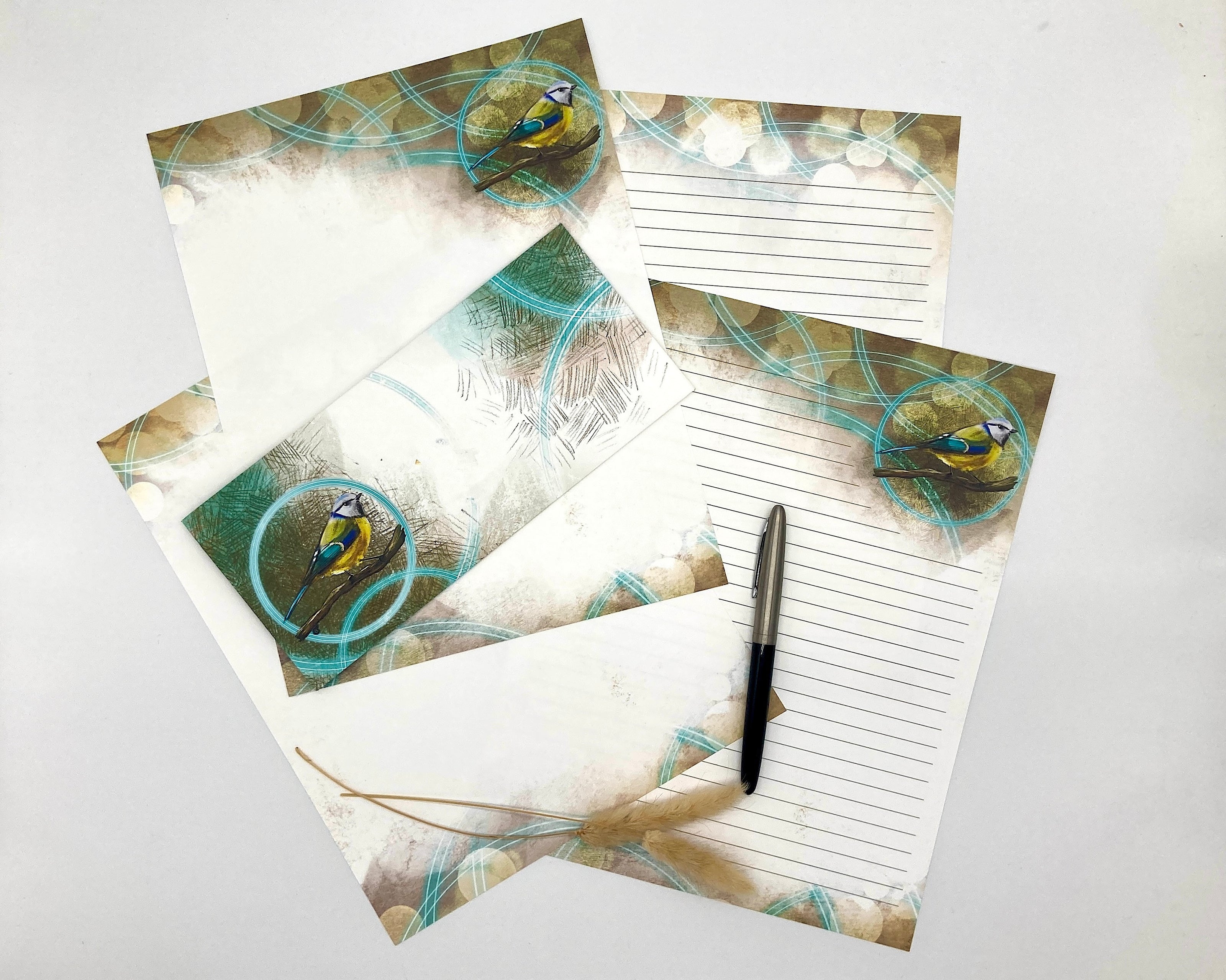 Blue Tit 60-Piece Stationery Paper Pack