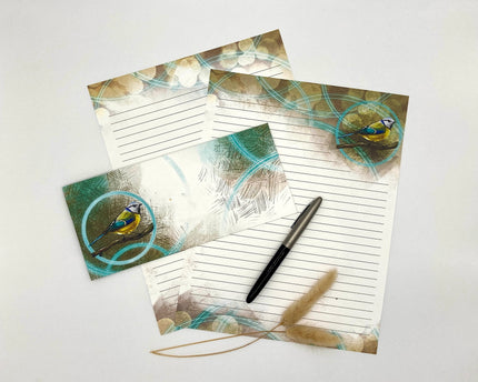 Blue Tit 60-Piece Stationery Paper Pack