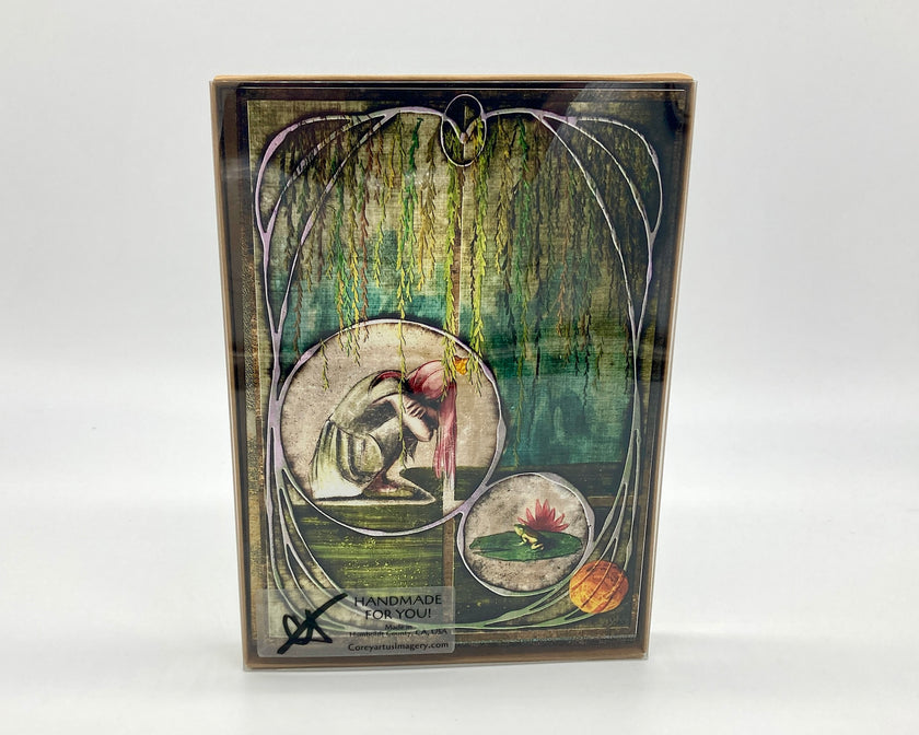 Decorative box with artistic design on a white background