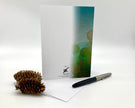 Greeting card with decorative elements on a white background