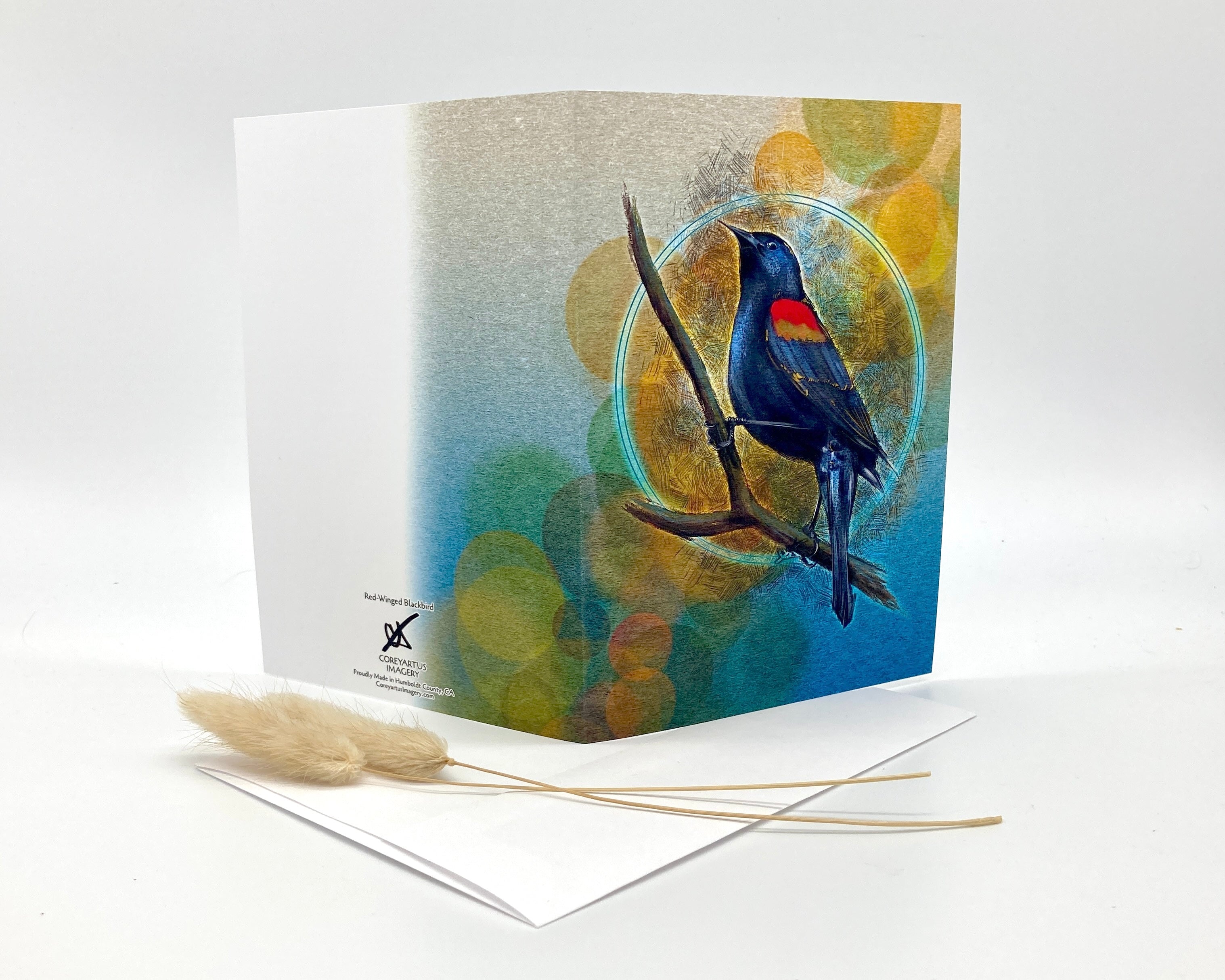 Red-Winged Blackbird Single Greeting Card