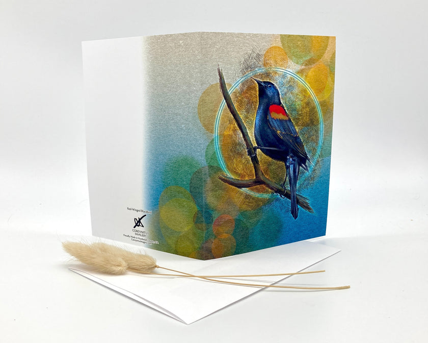 Red-Winged Blackbird Single Greeting Card
