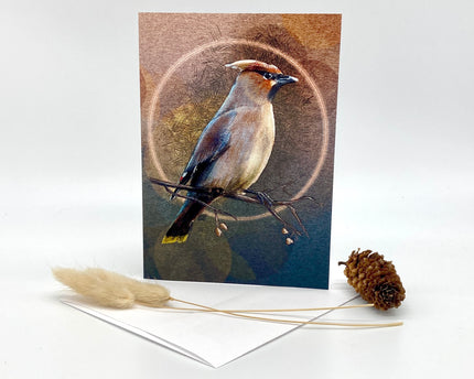 Card with a bird design on a white background
