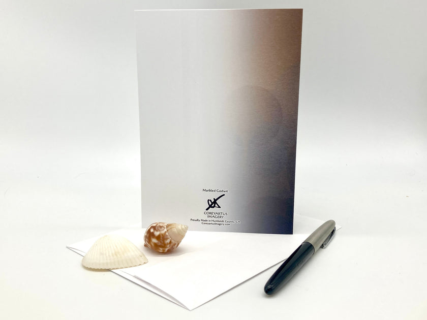 Greeting card with envelope and pen on a white background