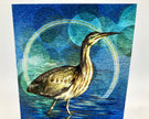 Illustration of a bird with a blue circular background