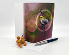 Greeting card with a bird illustration on a white background