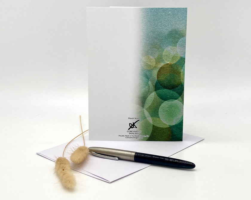 Greeting card with decorative elements on a white background
