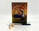 Greeting card with a duck illustration on a white background