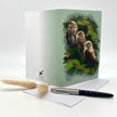 Greeting card with owls design on a white background