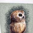 Illustration of an owl on a textured gray background