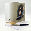 Greeting card with a bird illustration on a white background