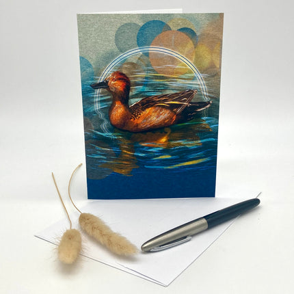 Cinnamon Teal Single Greeting Card