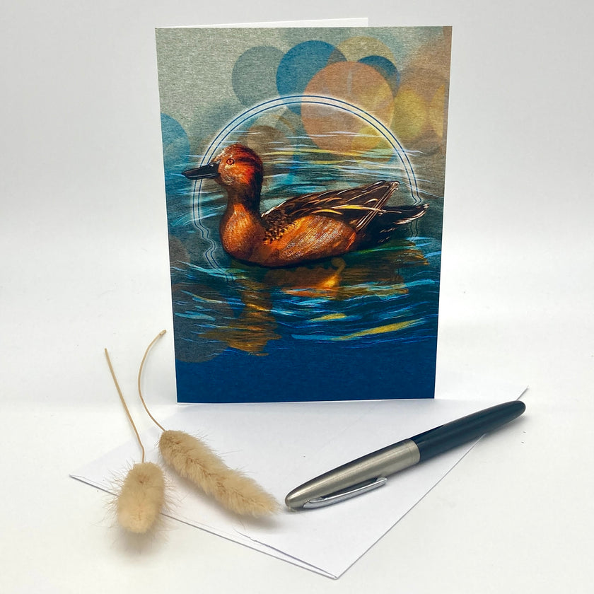 Cinnamon Teal Single Greeting Card