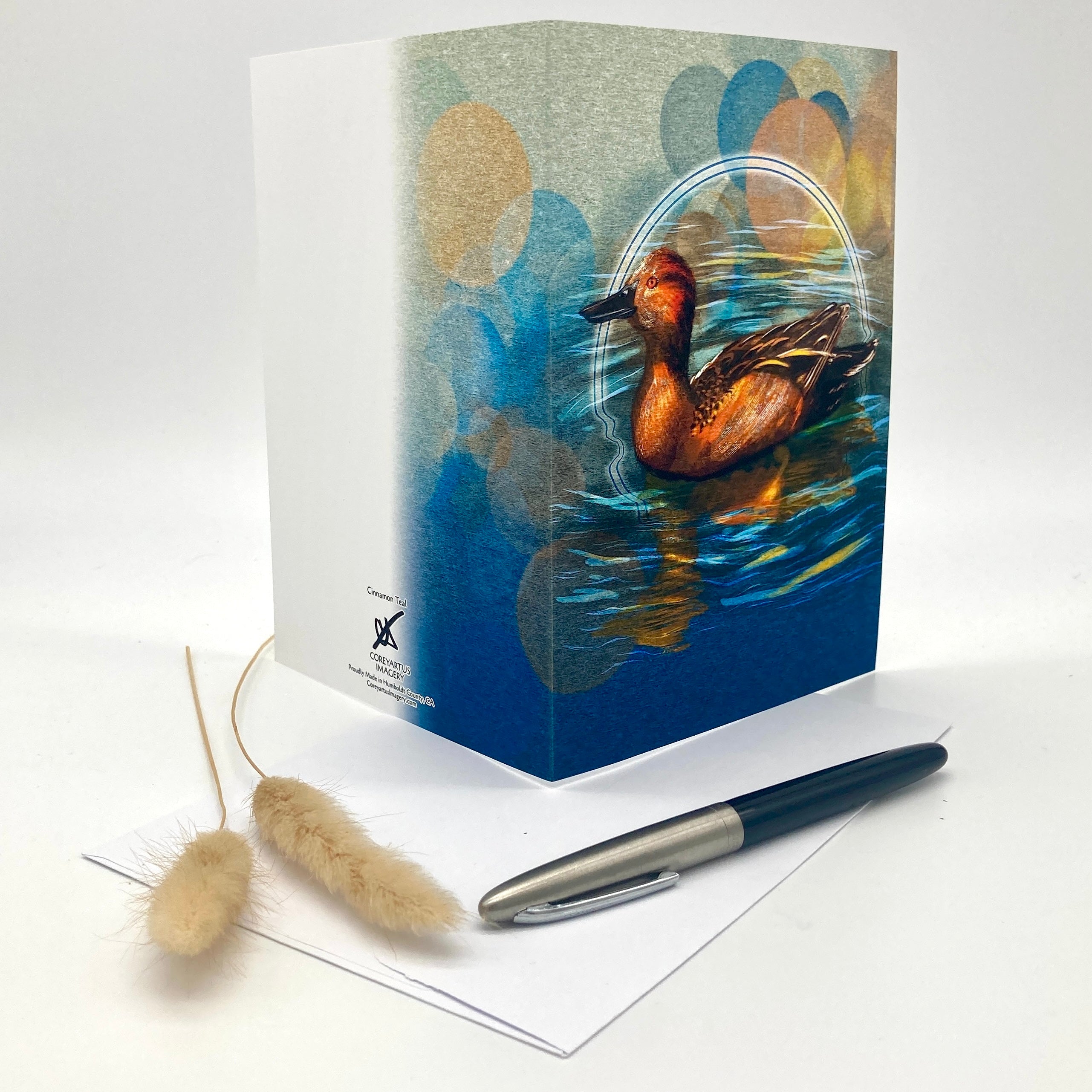 Cinnamon Teal Single Greeting Card