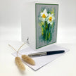 White Daffodil Single Greeting Card