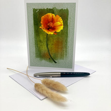 California Poppy #1 Single Greeting Card