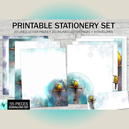 Turquoise-Browed Motmot Printable Stationery Mega-Pack