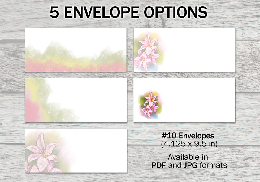 Pink Lily Printable Stationery Mega-Pack