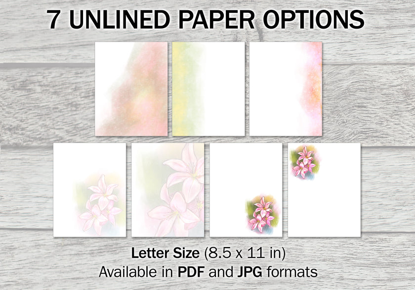 Pink Lily Printable Stationery Mega-Pack