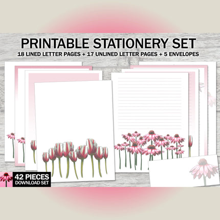 Pink Floral Printable Stationery Mega-Pack