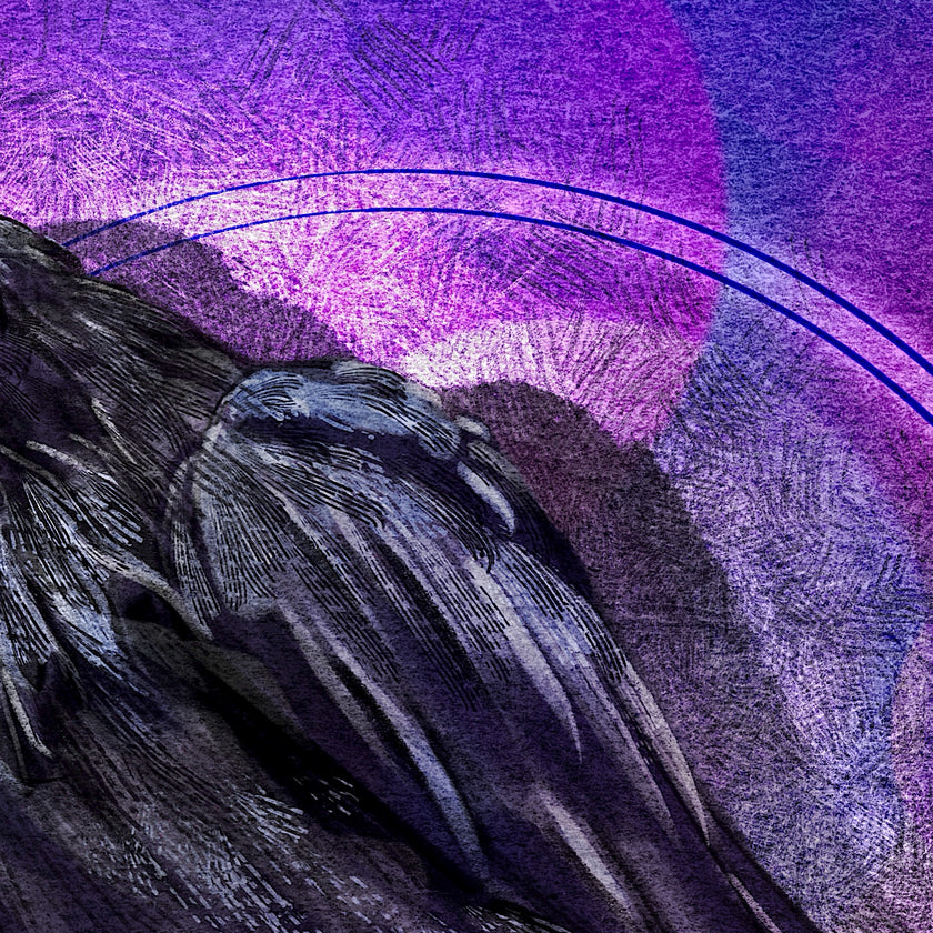 Abstract art with purple and black elements