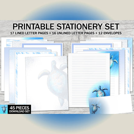 Sea Turtle Printable Stationery Mega-Pack