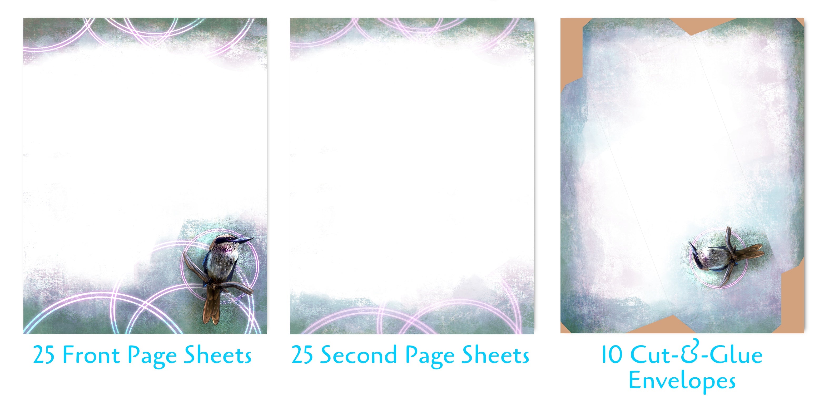 Lilac Kingfisher Stationery Paper Pack