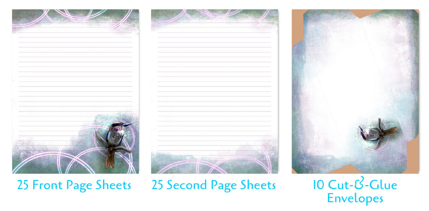 Lilac Kingfisher Stationery Paper Pack